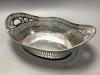 A mid 20th century Dutch pierced white metal oval fruit bowl, 29 cm, 12oz.                                                                                                                                                  