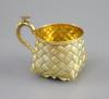 A late 19th century Russian 84 zolotnik silver gilt cup                                                                                                                                                                     