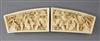 A pair of Chinese ivory wrist rests, 19th century, width 12.5cm                                                                        