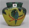 A Leune Art Deco etched and enamelled vase height 18cm                                                                                 