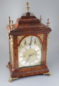 A good George III mahogany musical table clock playing six tunes, John Hovil, Fair Street, London                                      