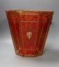 A tooled red leather waste paper basket - 30cm tall                                                                                                                                                                         