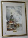 Louis Van Staaten, watercolour, Middelburgh, signed, 60 x 40cm                                                                         