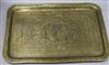 A 19th century Quajar brass tray 38 x 57cm                                                                                             