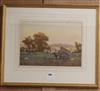 J. Niven, pair of watercolours, horse and carts in landscapes, signed, 26 x 36cm                                                       