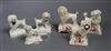 Six Staffordshire porcelain figures of poodles, c.1830-50, tallest 10cm (6)                                                            