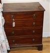 A small 19th century mahogany four drawer chest W.63cm                                                                                 