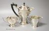 A George V silver three piece tea set, S. Blanckensee & Sons Ltd, Chester, 1933                                                                                                                                             