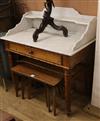 A Victorian marble top faux bamboo washstand W.99cm                                                                                    