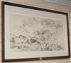 Peter Winslow Milton (American b. 1930), 'Breughelscape #2', limited edition etching, 45cm x 89.5cm                                    