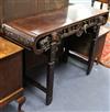 A Chinese carved hardwood altar table W.124cm                                                                                          