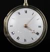 Isaac Rogers, London, a George III silver pair-cased verge keywind pocket watch, No. 20126, with original watch paper,                 