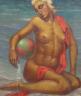 Circle of Samuil Yakovlevich Adlivankin (Russian, 1897-1966), Nude on the sea shore, oil on canvas                                                                                                                          