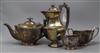 A matched four-piece octagonal silver tea service, Birmingham 1915 and 1932, approx. gross 48 oz.                                      