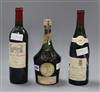 One bottle of Chateau Marbu 2001, one bottle of Macon Superior 1996, and a bottle of Dom. Benedictine                                  