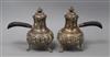 A pair of late Victorian embossed silver chocolate pots, approx. gross 23oz                                                            