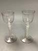 Three 18th century cotton twist cordial glasses                                                                                                                                                                             