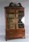 A George III mahogany display cabinet, W.4ft 7in. D.1ft 8in. H.8ft 3in.                                                                