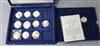 A cased collection of 900 and 925 standard Chinese proof silver commemorative coins                                                    