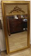 An Art Deco gilt overmantel mirror W.80cm                                                                                              