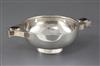 A George V silver quaich with Blue John cabochon set lug handles, A. Wilcox, 20.3cm.                                                   