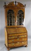 An 17th/18th century walnut bureau bookcase, W.3ft 11in. D.2ft 1in. H.8ft 1in.                                                         