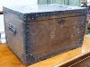 A small Victorian iron-bound oak chest, width 54cm, depth 38cm, height 33cm                                                                                                                                                 