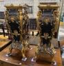 A pair of painted metal 18th century style pedestals, width 35cm, height 104cm                                                                                                                                              