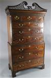 A George III mahogany chest on chest, W.3ft 9in. D.1ft 10in. H.6ft 10in.                                                               