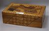 A Japanese parquetry veneered writing box length 42cm                                                                                  