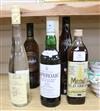 Six bottles: Pusser's Rum 54.5%, Havana Club Anejo 7 yo, Poire Williams, Glenfiddich 15 Sloera Reserva, Laphroaig 10yo, Mendis Old Arra