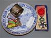 A French Officer's Legion d'Honneur enamel medal, six French miniature medals and other items                                          