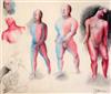 § Johannes Itten (1888-1967) Studies of a standing male nude 13.5 x 17in. unframed                                                     