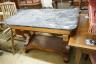 A 19th century French bird's eye maple marble topped console table, width 130cm, depth 64cm, height 89cm                                                                                                                    