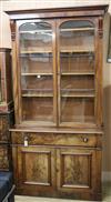 An early Victorian mahogany secretaire bookcase W.120cm                                                                                