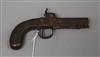 A 19th century W.Ellis patent 61 James St. London. Percussion cap pistol                                                               