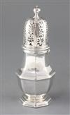 A large George I Britannia standard silver sugar caster by John Chartier, 13.5 oz.                                                     