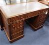 A Victorian mahogany pedestal desk W.115cm                                                                                             