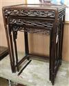 A nest of Chinese hardwood tables W.51cm                                                                                               