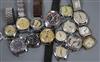 A small group of assorted gentleman's wrist watches including Garrard, Roamer and Tissot.                                              