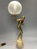 A Lorenzl style gilt metal figural table lamp, height 60cm                                                                                                                                                                  