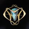 An Edwardian Art Nouveau 15ct gold and white opal set openwork brooch (a.f.)                                                                                                                                                