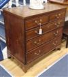 A George III oak chest of drawers W.89cm                                                                                               