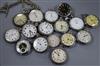 A quantity of assorted metal pocket watches including Cortebert military.                                                              