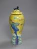 A Chinese polychrome glazed vase, Wang Bingrong seal mark, height 29cm, neck reduced                                                                                                                                        