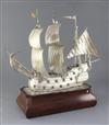 A George V silver model of an Elizabethan galleon, William Comyns                                                                      