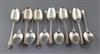 Twelve George III silver Hanoverian pattern tablespoons, by Isaac Callard, 28.5 oz.                                                    