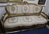 A Louis XV style gilt carved wood settee, on cabriole legs W.173cm                                                                     