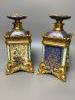 A pair of French porcelain oblong vases and covers, by Jacob Petit, mid 19th century 23cm                                                                                                                                   