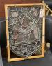 A Victorian stained glass panel decorated with three bells, width 30cm, height 45cm                                                                                                                                         
